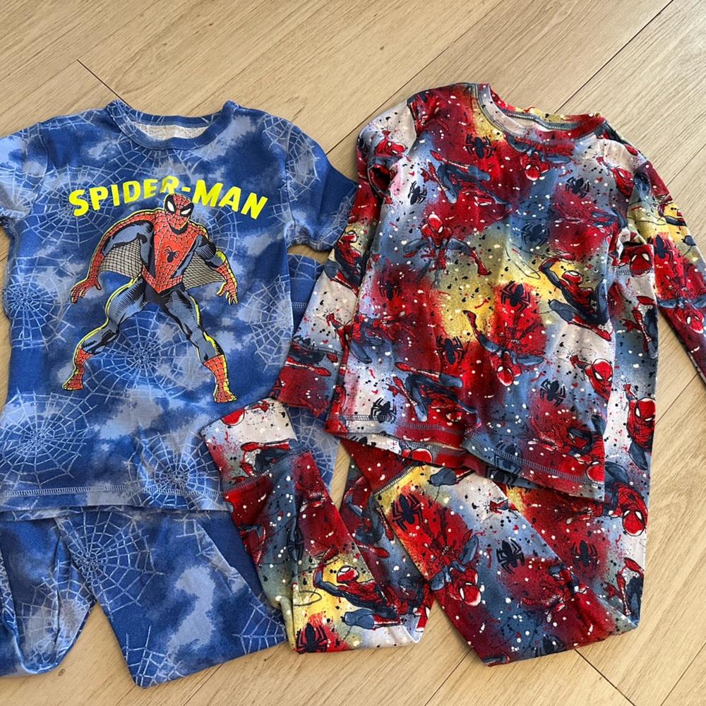Two sets of Gap Spider Man pajamas